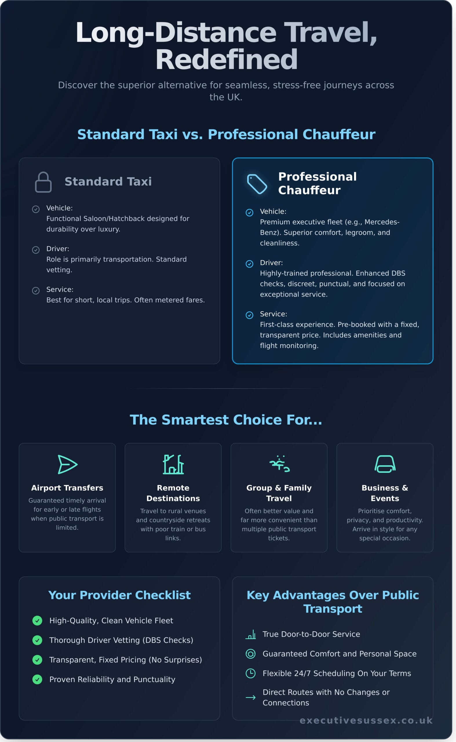 Long Distance Taxi Service: The Ultimate Guide to Comfortable UK Travel - Infographic