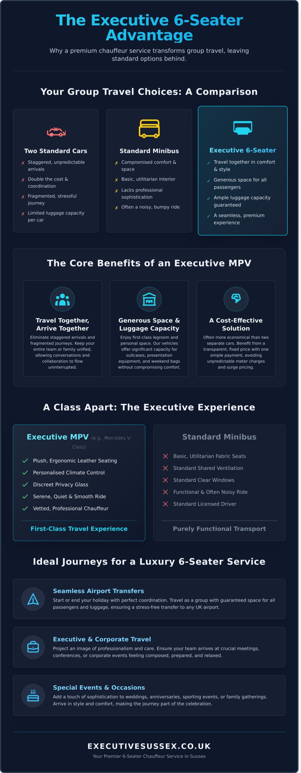Luxury 6 Seater Taxi Service: Travel Together in Style & Comfort - Infographic