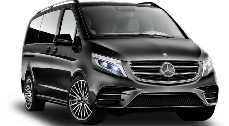 Black Mercedes V-Class seven-seater for group occasions and proms