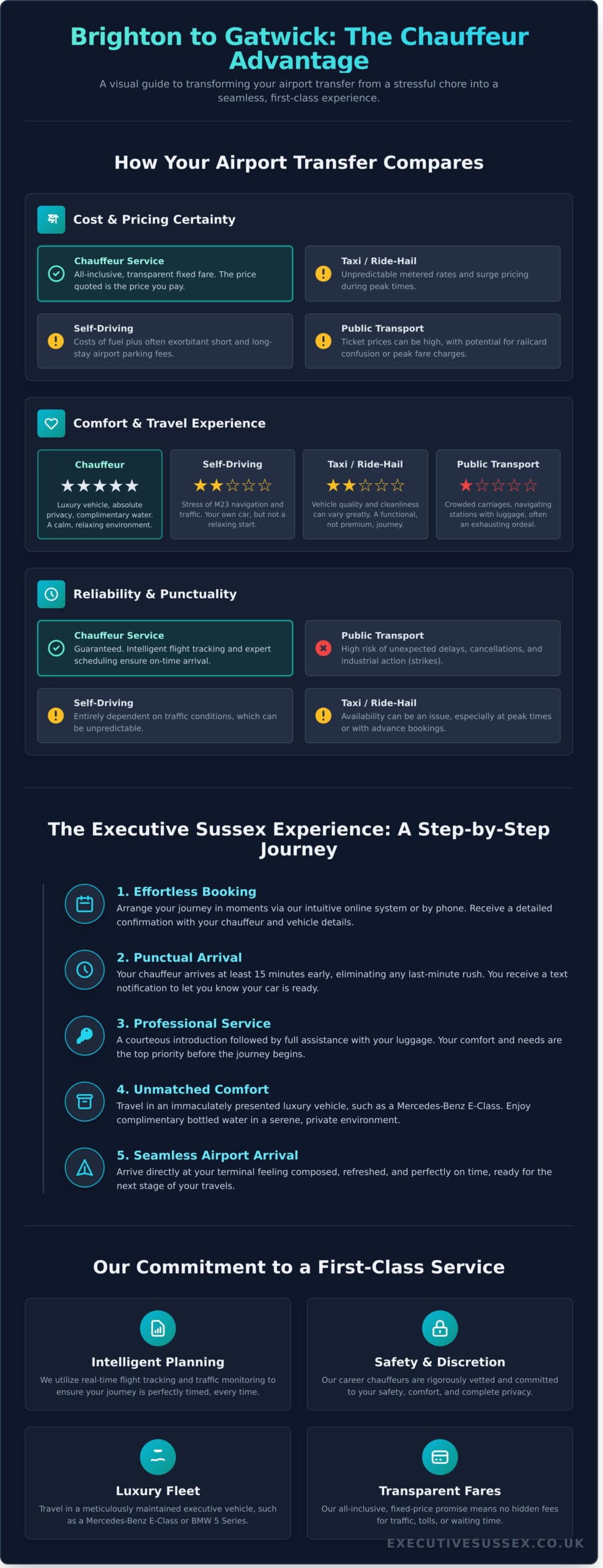 Your Premier Brighton to Gatwick Chauffeur Service - Infographic