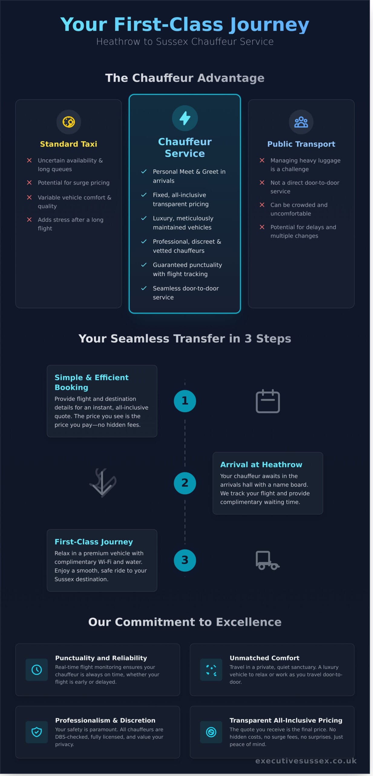 Your Premier Heathrow to Sussex Car Service: Travel in Unmatched Comfort - Infographic
