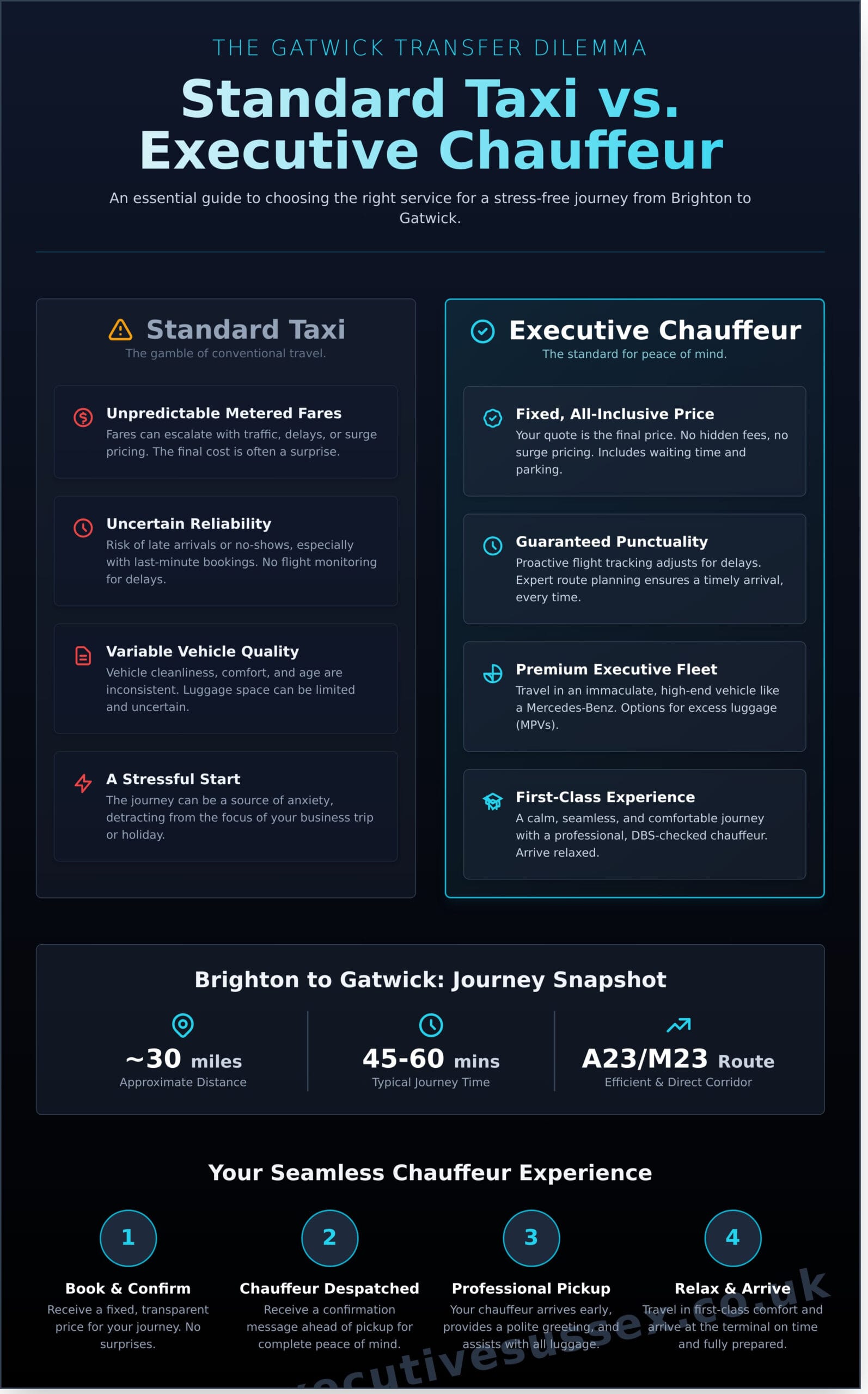 Your Taxi from Brighton to Gatwick: A Superior Airport Transfer Service - Infographic