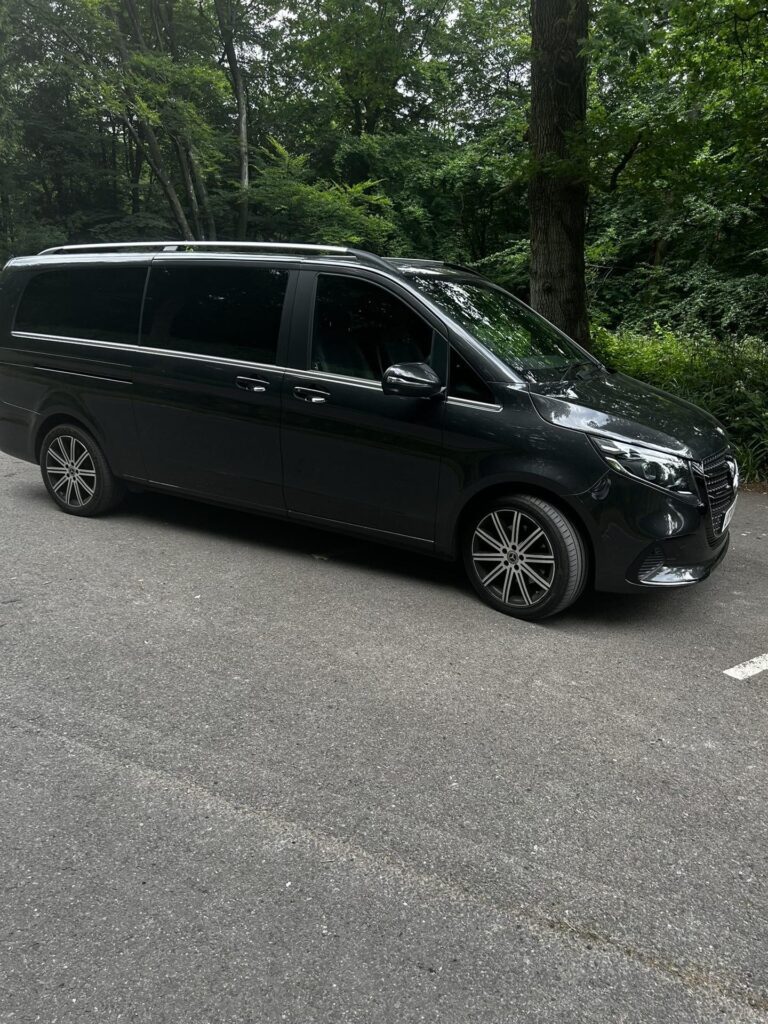 Black Mercedes V-Class seven-seat people carrier