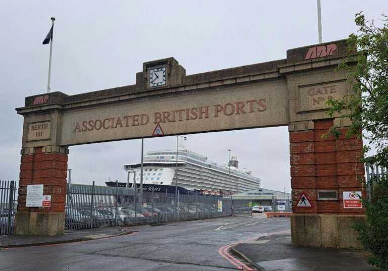 Cruise ship berthed at Southampton docks